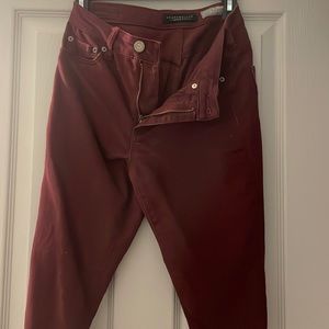 Maroon high waisted jeans